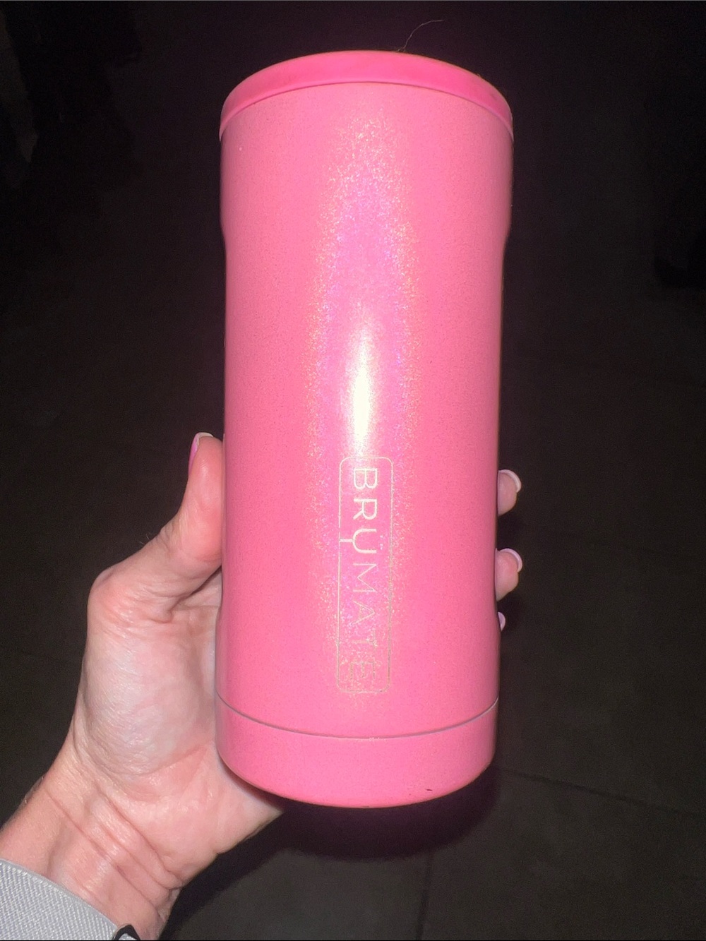 Brumate Pink Tumbler - Shimmering Pink Can Cooler